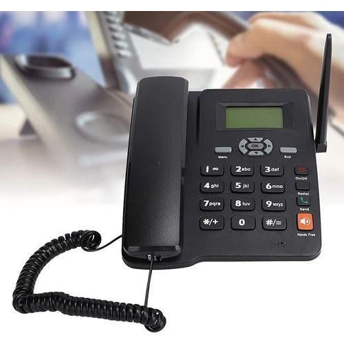 Classic GSM Desk Telephone, Household Desk Phone with Volume Adjustable, Caller Identification, Redial Function, Hands-Free Landline Phone for Business or Family