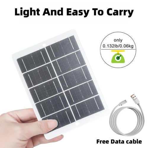 High-Efficiency 3W 6V Monocrystalline Solar Panel Charger Portable Phone Solar Charger with 1M 66W 6A Fast Charging Cable Outdoor Solar Charging Panel for Camping Hiking Travel Emergency Power Supply