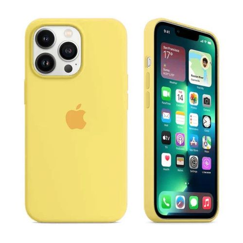 Liquid Silicone Slim Shockproof Phone Cover, Soft Cute Protective COVER FOR IPHONE 15 PROMAX YELLOW