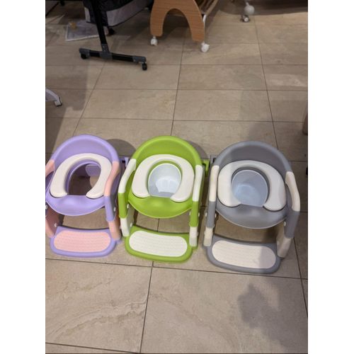 Adjustable Toilet Ladder Trainer Seat – Foldable Toddler Potty Training Step with Cushion