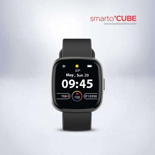 SMARTO CUBE Smart Watch - 360x360 Resolution, 150mAh Battery, 10-15 Days Standby, 5-7 Days Usage, IP68 Waterproof, Zinc Alloy Material, High-Resolution Display