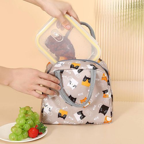 Insulated Portable Lunch Bag with Cute Cartoon Patterns