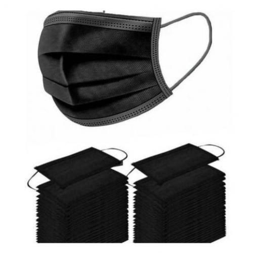Black 3 Ply Disposable Face Mask (50 Pieces)