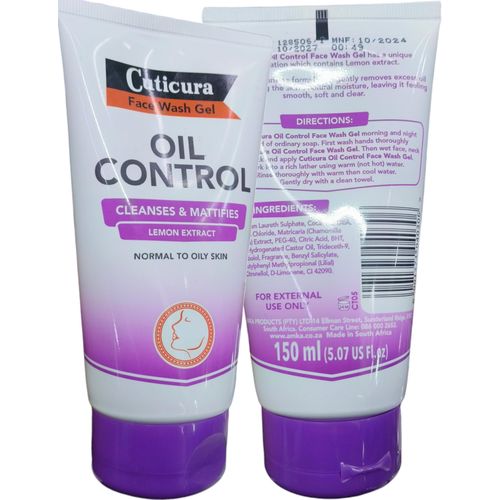 Cuticura Oil Control Lemon Face Wash Normal To Oily Skin cf