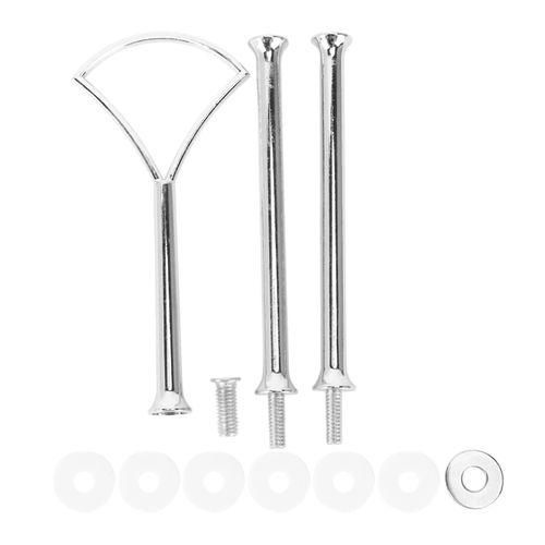 1 set 2 3 Tier Cake Plate Stand Fan Silver 1 Sets
