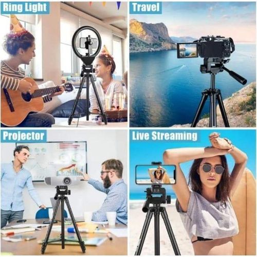 High Quality Aluminium Mobile Phone camera Tripod, Mobile Phone Holder, Stand With a Bag-Black