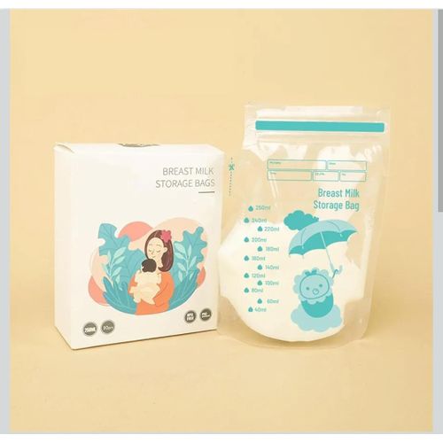 30pcs Breast Milk Storage Bags 250ml Leakproof Pre Sterilized Freezer Safe BPA Free Breastfeeding Storage Pouches Secure Double Zip Seal for Safe Milk Storage and Easy Pouring