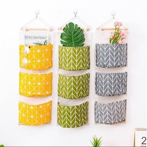 wall mounted storage bag with 3 pocket