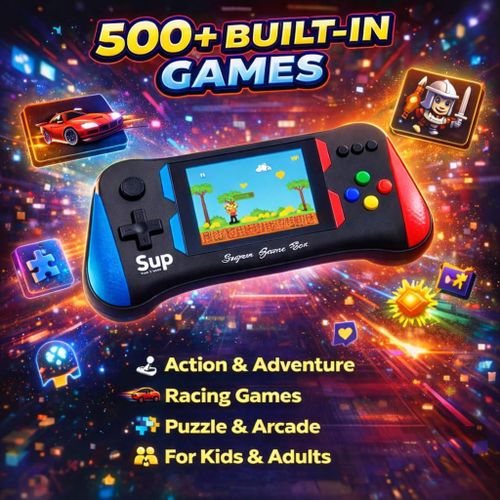 Premium X7M Retro Handheld Game Console - 500 Built-in Classic Games - 3.5-Inch High-Definition Color Screen - Rechargeable Portable Video Game Player with TV Output Support - Educational Gaming Gift for Boys and Girls