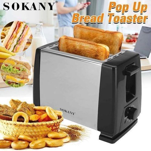 Sokany Sokany 2-Slice Bread Toaster - Adjustable Browning Control, Removable Crumb Tray, Compact Design