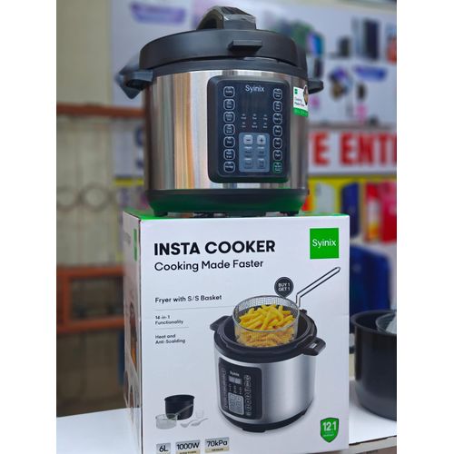 6L Multi-Function Electric Pressure Cooker With Air-Fry Basket – 14-in-1 Fast Cooking Appliance