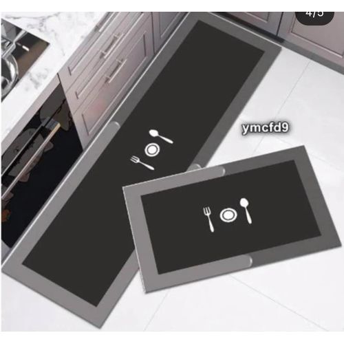 High quality HEAVY grip Rubber underside floor 2pcs set 3D kitchen mat NON SLIP ize 40 by 60cm 40 by 120cm thickness 4mm