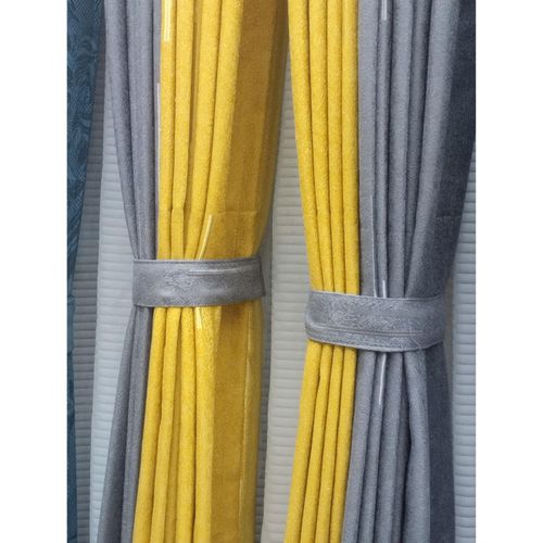 High Quality Heavy Luxury Curtains GREY+MUSTARD combination.