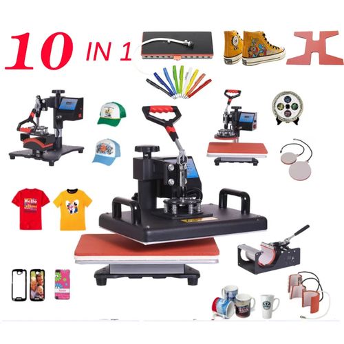 Heat Press Machine Sublimation Heat Press Heat Transfer Machine For T Shirt Plate Mug Shoe Pen Caps 10 In 1