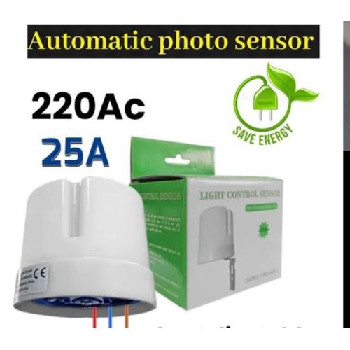 25A 220-240V Dusk-to-Dawn Photocell Light Control Sensor - White