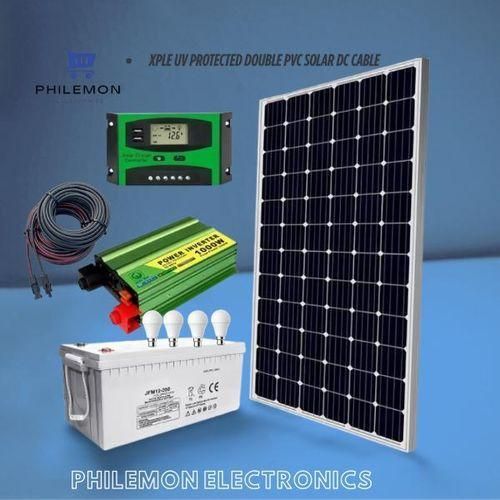 300W Solar Panel Full Kit 200Ah Solar Battery 1000W Solar Inverter 30 Ah Solar Charge Controller 5 DC Bulb 10m Cable