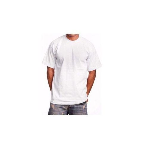 Plain white T-shirt, round neck, heavy weight