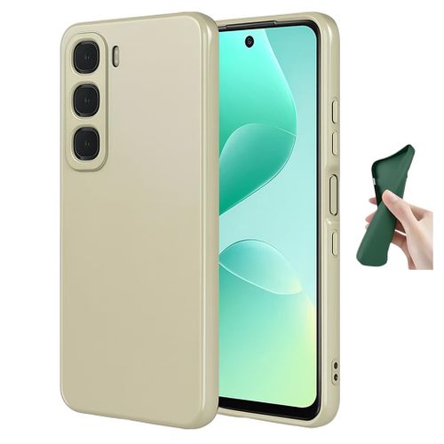 Soft Silicone Slim Fit Cover Anti-Scratch Shockproof Case for Infinix Hot 60i - Beige
