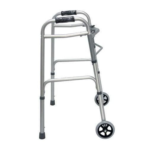 Foldable walker with wheels