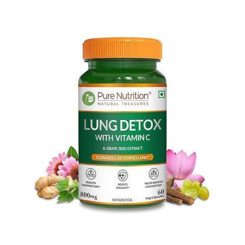 Lung Detox Capsules 60 Veg Capsules for Lung Cleanse with Vitamin C Grape Seed Extract