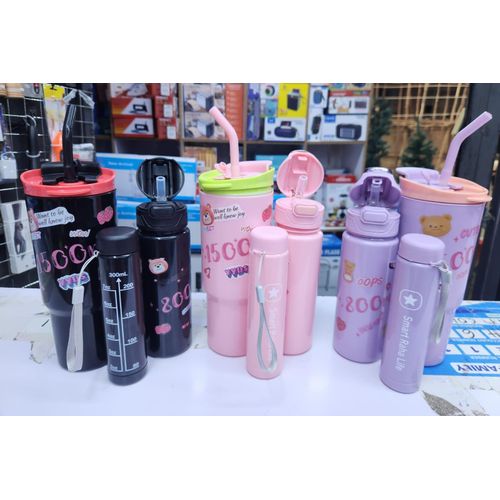 3 in 1-Piece Customizable Motivational Space-Themed Water Bottle Set
