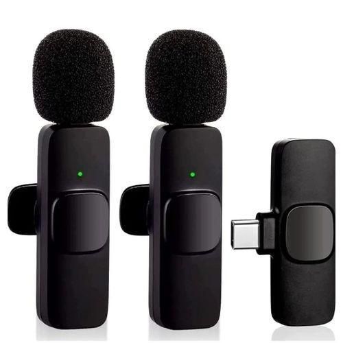 K9 Dual Wireless Microphone, Digital Mini Portable Recording Clip Mic With Receiver For All Type-C Mobile Phones Camera Laptop For Vlogging YouTube Online Class, Zoom Call