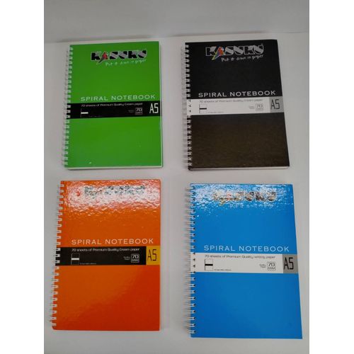 Spiral Notebook A5 (Twin Wire) 70 Sheets ( Assorted colors) - dozen (12 pcs pack)