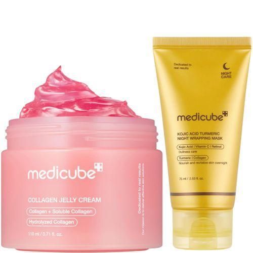Collagen Jelly Cream with Niacinamide Kojic Acid Turmeric Overnight Wrapping Mask with Collagen Moisturizes Glows Removes Wrinkles Hyperpigmentations Dark Spots Smoothes Firms Treats Acne Scars Evens