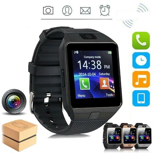 W007 Black Smartwatch – Bluetooth, Health Tracker, and SIM Slot for Calls and Music