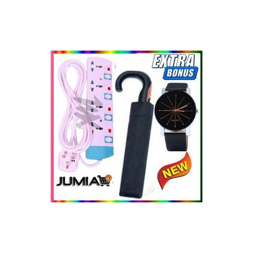 4 Way Power Extension Cable + Free Watch & Umbrella
