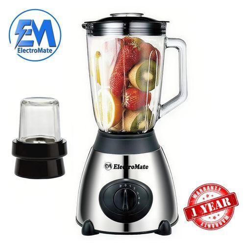 15L Multifunctional 2 In 1 Blender Powerful 4 Speed Motor Countertop Blender with Grinding Machine and Coffee Mill Fruit Juicer with Double Glass Jar and Super Sharp Stainless Steel Blades BD061YR WRTY