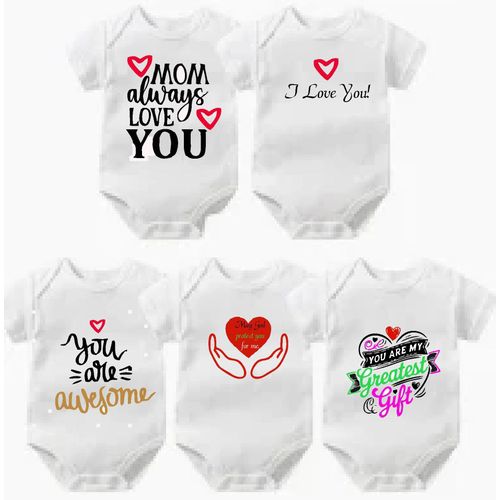 Baby Onesie Set – Heartfelt Messages Edition (Pack of 5)