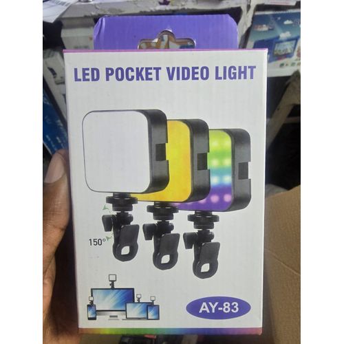 AY-83 LED Pocket Video Light RGB Fill Light USB-C Rechargeable Clip-On Photography Vlogging Lamp