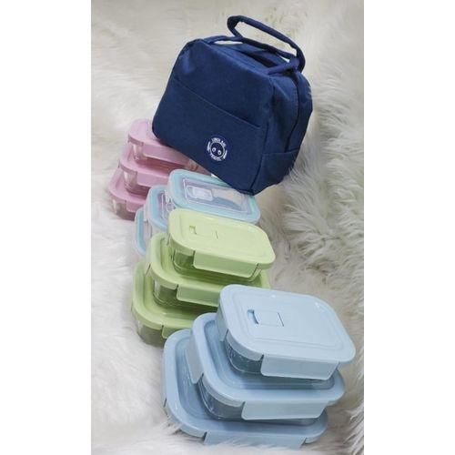 Glass Snack box with bag glass tins