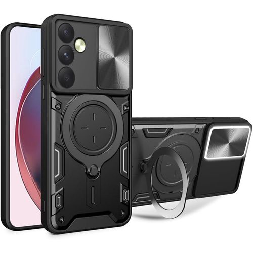 For Samsung Galaxy A16 4G/5G Case cover with Ring Holder Kickstand & Camera Lens Slide Protector Cover, Military Grade Hard Armour Shockproof Rugged Phone Case