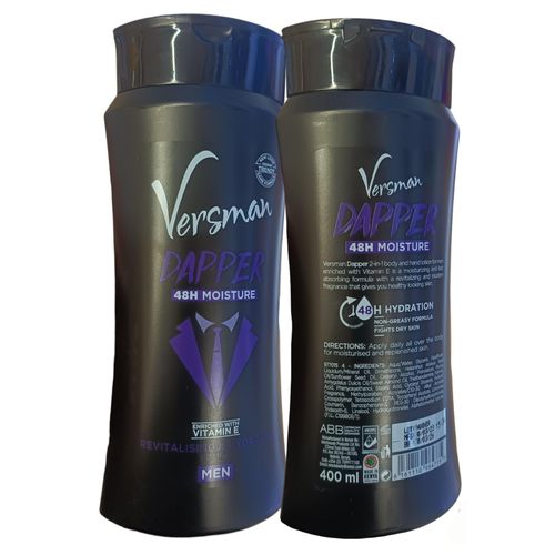 Dapper MEN 48H MOITURE LOTION Revitalizing Hydrating VITAMIN E FAST ABSORBING NON-GREASY cf