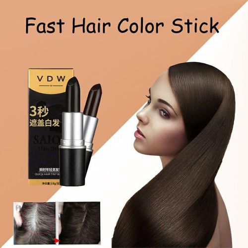3pcs Lipstick Shape Hair Color Dyeing Pen Hair Pure Hair Color Dyeing Plant Hair Stick Temporary Hair Dye for Covering White Hair Hair Color Dye Pencil for Roots One-Time Hair dye pencil Temporary black