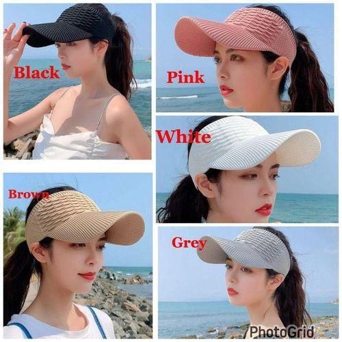 Sun Hat Empty Top Hat Female Spring & Summer Outdoor Sports Peaked Cap Sun Hat Sunshade Sun Hat Breathable - 2 PIECES