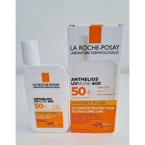 La Roche-Posay Anthelios UVMUNE 400 Invisible Fluid Facial Sunscreen SPF 50+ – Ultra Light, Non-Greasy, For Sensitive Skin, UVA/UVB Protection, 50ml