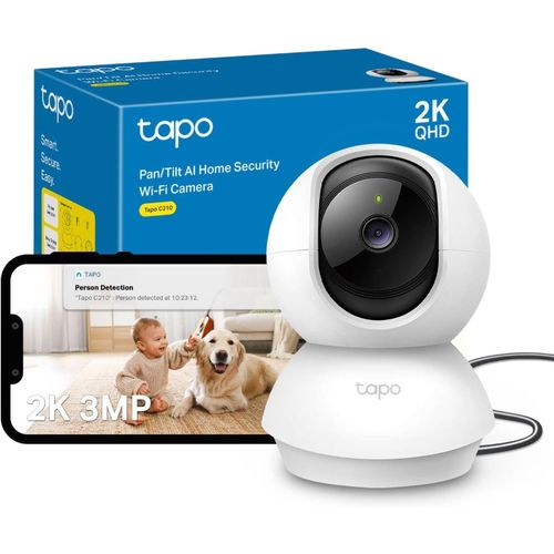 TP-Link C210 2K PanTilt Smart Wi-Fi Security Camera Indoor CCTV 360 Coverage Night Vision Motion Detection Alerts Two-Way Audio TL-TAPO C210