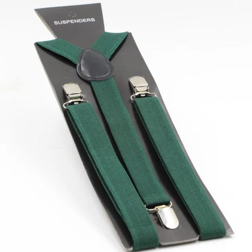 Dark Green Men’s Classic Elastic Suspenders