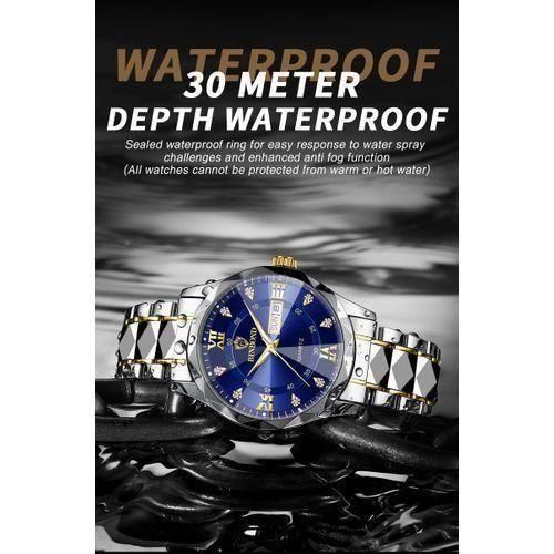 Mens Quartz Steel Band Watch With Waterproof Night Light And Anti Drop Glass Watch-silver