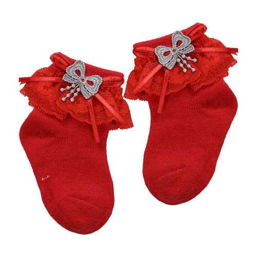 Citgeett Summer Solid Infant Baby Girls Ruffle Socks Sweet Style Lace Princess Dress Ankle Socks Bow0 To 6M