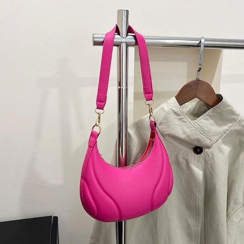 Premium Ruched Half-Moon Shoulder Bag