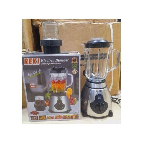 Heavy duty 2 in 1 Blender Mixer, Grinder IceCrusher with 500W CopperMotor, 1.5L Glass Jar,Stainless Steel 6 Blade Ice Crusher, 0.5L Grinder Jar, 5 Speed