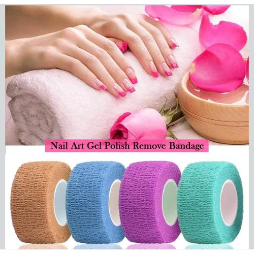 Nail Polish Remover Wrap Bandage Self-Adhesive Cotton Nail Soak Off Wraps for Gel Acrylic Removal