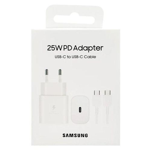 Samsung Galaxy A53 Fast Charger 25W.USB Type C To C Cable. White