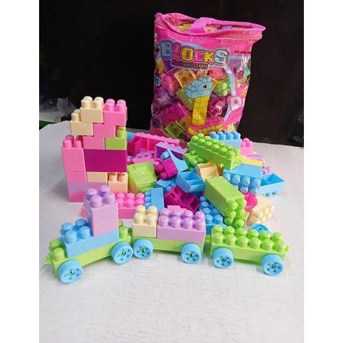 185PCS Play & Learn Building Blocks for Kids – Big Size Educational Construction Blocks Set with Storage Bag