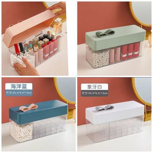 Transparent Lipstick Storage Box Makeup Organizer Cosmetic Holder Makeup Tools Storage Pearls Box Brush Accessory Organizer Box
