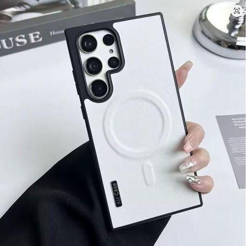 For Samsung Galaxy S22 Ultra Luxury Matte Leather Magnetic Aircase – MagSafe Wireless